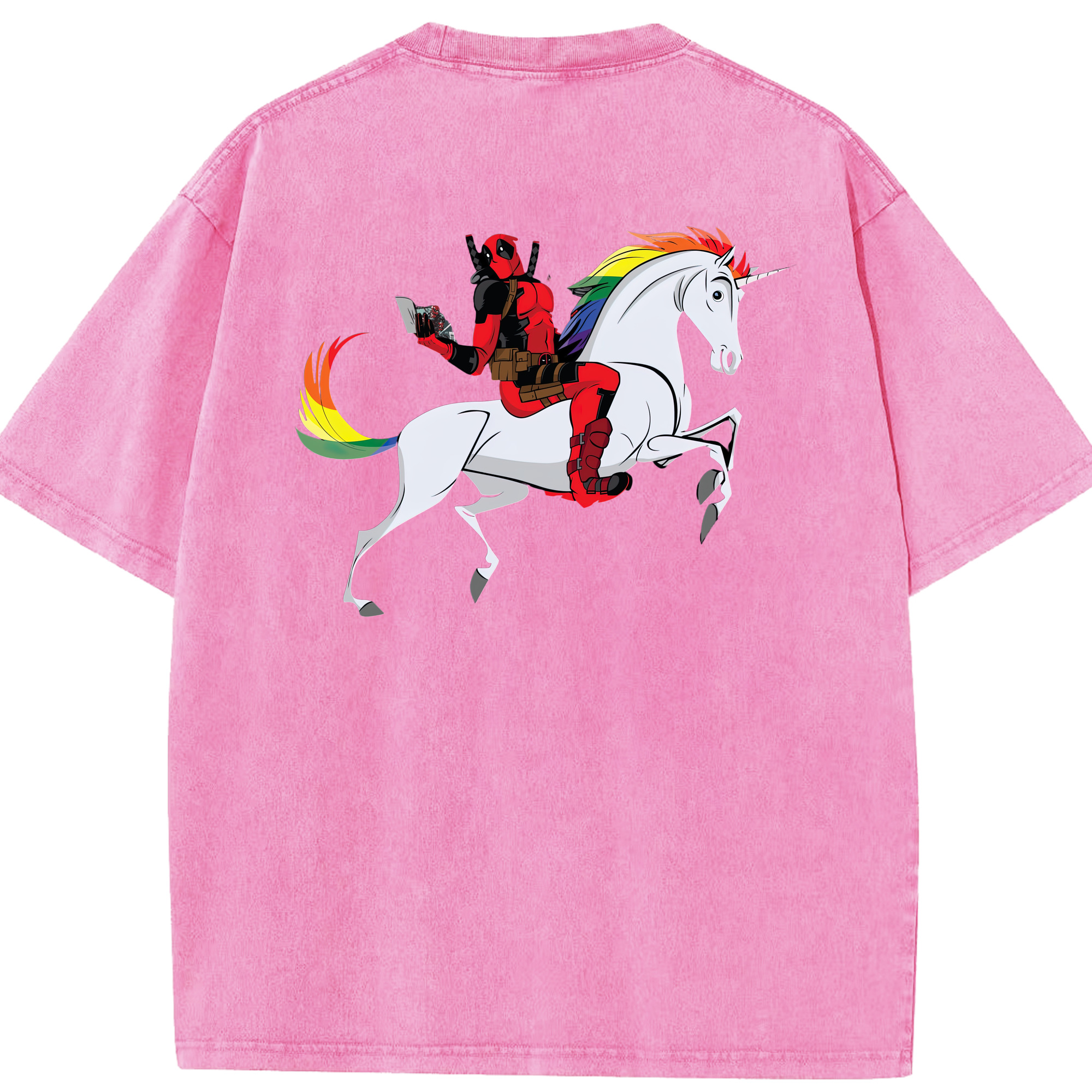 （画像用） Deadpool デッドプール 綿100% ヴィンテージ風 半袖Tシャツ（背面プリント）